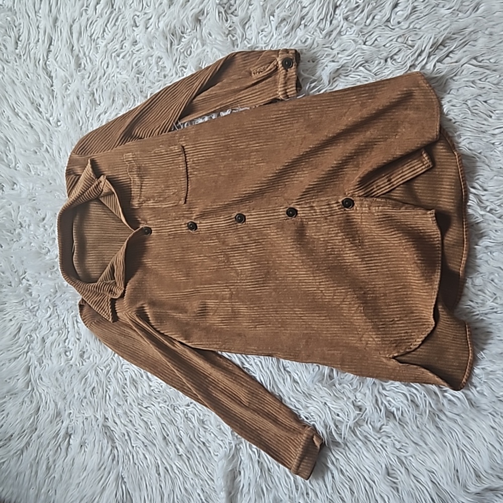 Twik Tan Corduroy Long Sleeve Dress